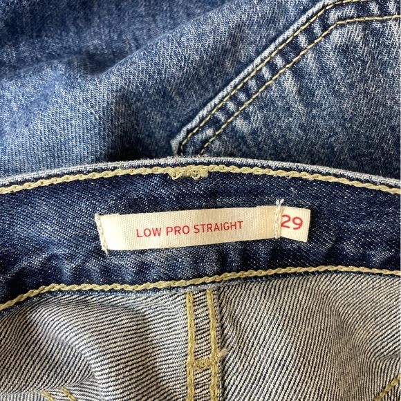 Levi's Low Pro Mid Rise Distressed Straight Jeans 29 - Picture 12 of 15